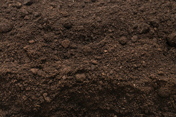 Black land for plant background. Top view.