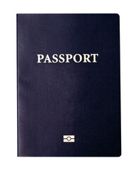 Blue blank passport isolated on white background. Including clipping path.