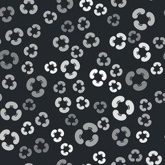 Grey Beans icon isolated seamless pattern on black background. Vector