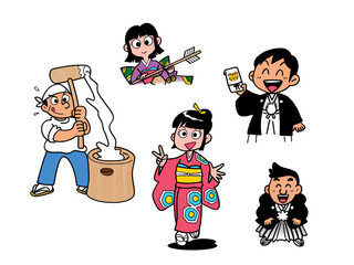 正月のイラスト,カット0２