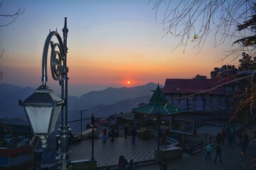 sunset over the harbor