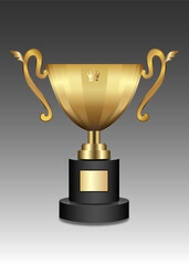 금속광택의 골든 우승트로피 디자인소스