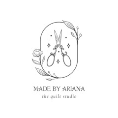 Floral Mystic Logo Design. Handdrawn blossom herbs - 450519106