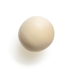 Isolated wooden ball on white background for scene creator