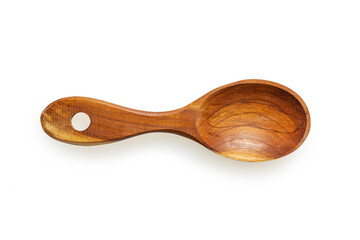 Isolated wooden spoon on white background for scene creator