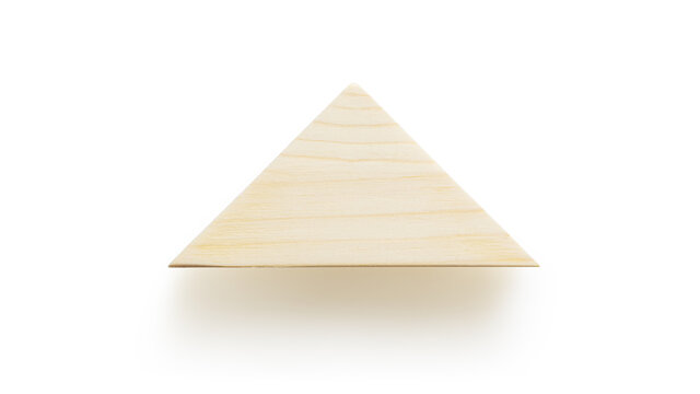 Isolated wooden triangle  on white background for scene creator