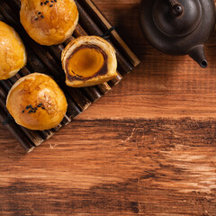Moon cake yolk pastry for Mid-Autumn Festival holiday.
