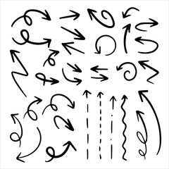 vector set of hand drawn arrows