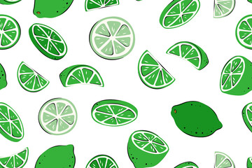 Lime pattern, seamless, color, vector