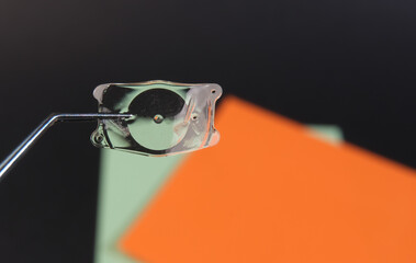 closeup photo of the implantable collamer lens ICL for treating refractive errors