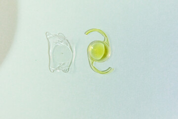 closeup photo of the implantable collamer lens ICL and intra ocular lens IOL