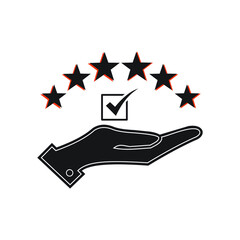 Modern value icon, top service rating icon on white background.