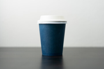 Small blue take away cup