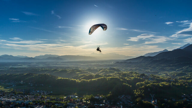 Parachute over the mountains
