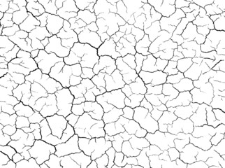 Cracked ground surface texture. Vector illustration.