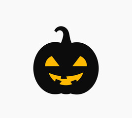 Jack O Lanter pumpkin Halloween spooky icon.
