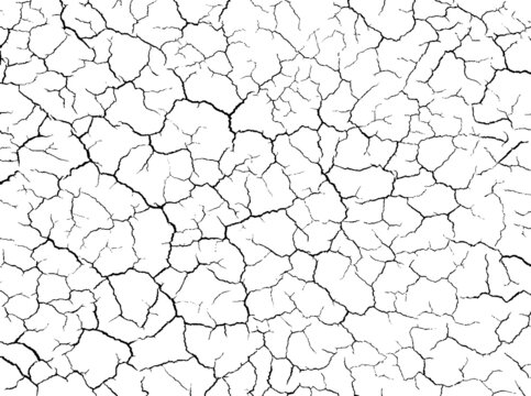 Cracked ground surface texture. Vector illustration.