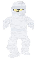 Happy Halloween Illustration of a cute mummy man attacking