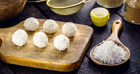 vegan coconut candy, made with coconut milk and no sugar, healthy homemade sweet