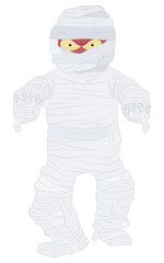Obraz na płótnie Canvas Happy Halloween illustration of a cute angry mummy man