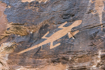 Lizard Rock art by ancient native Fremont Americans in Dinosaur