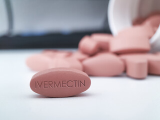 Obraz na płótnie Canvas Ivermectin tablet medication
