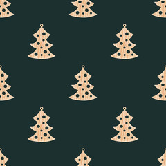 Watercolor Christmas pattern in calm colors. Hand drawn 300 dpi