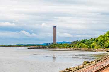 A view along the coastline at Culross, Scotland on a summers day