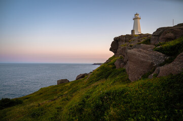 Fototapeta na wymiar Rugged Coastal Lighthouse at Cape Spear, Newfoundlandf