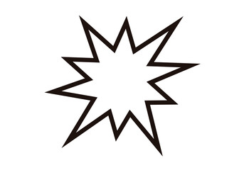 Icono negro de bocadillo en estallido.