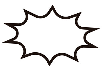 Icono negro de bocadillo en estallido.