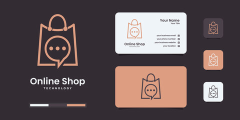 Fototapeta na wymiar Creative online shop logo design template. logo be use for your technology business.