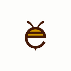 bee letter E simple logo