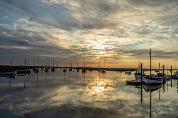 Fototapeta premium Dawn over Wells-next-the-sea, Norfolk coast, 7th June 2021