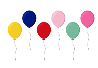 Flying balloons decorated for celebration or party. Vector illustration.
