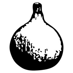 Pumpkin silhouette isolated on white. Vector illustration.