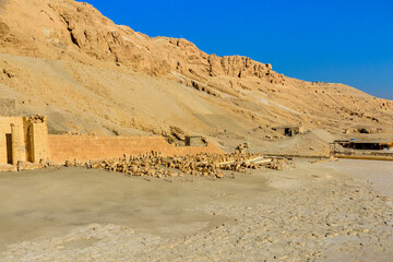 Archeological site near the temple of Hatshepsut in Luxor, Egypt