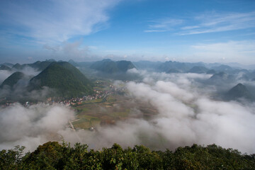 clouds in the mountains