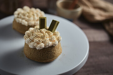 Matcha green tea sponge cake.