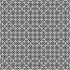 vector pattern in geometric ornamental style. Black and white pattern.