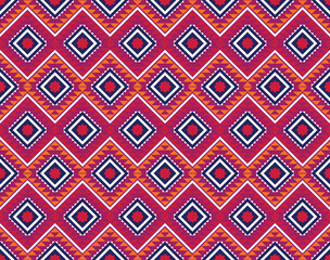 Ethnic fabric texture pattern Abstract Geometric Vector oriental illustration retro embroidery repeating 