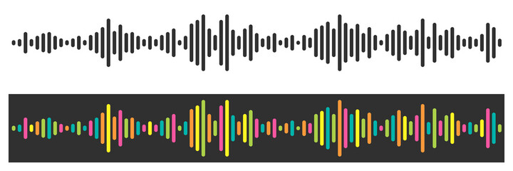 seamless sound wave pattern for music player, podcasts, video editor, voice message in social media chats, voice assistant, voice recorder
