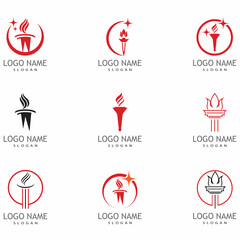 Torch  Logo Template vector symbol illustration design