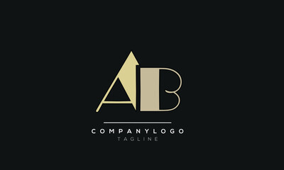 Abstract Letter Initial AB BA A B Vector Logo Design Template