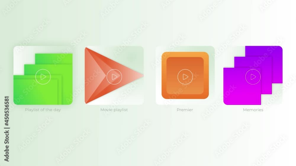 Poster visualization of colorful computer or smartphone icons on colorful gradient background. motion. diff