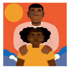 Black dad daughter BlueYellowOrange 05