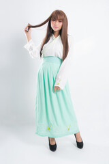 Beautiful korean woman portrait in studio.