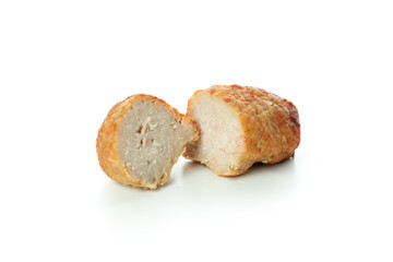 Halves of сutlets isolated on white background