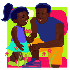 Dad daughter PinkGreenBlue 3