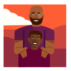 Dad Son orangePurple 4